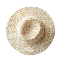 Light Straw Hat with a Delicately Woven Texture Isolated on Transparent Background