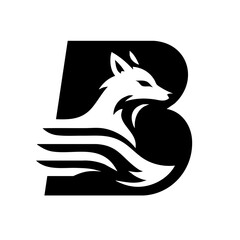 The Fox and Letter B Logo Icon Symbol Emblem