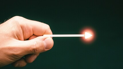 Lit Matchstick in Hand.