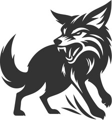 Vector jackal drawing animal silhouette