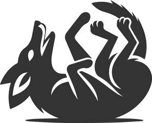 Vector jackal drawing animal silhouette