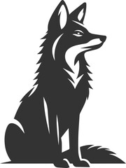 Vector jackal drawing animal silhouette