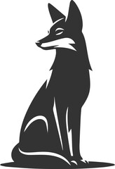 Vector jackal drawing animal silhouette
