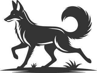 Vector jackal drawing animal silhouette