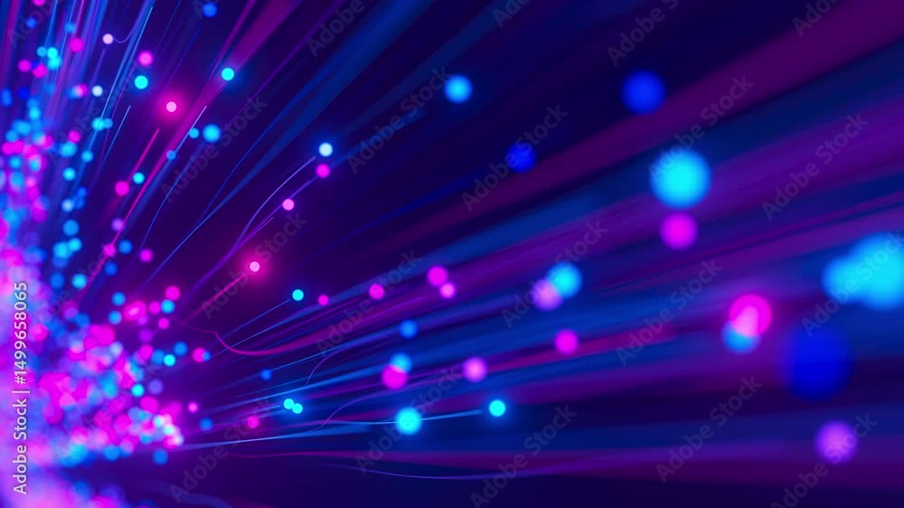 Poster extreme closeup of big data light speed flow. abstract digital data stream of quantum computing. cyb