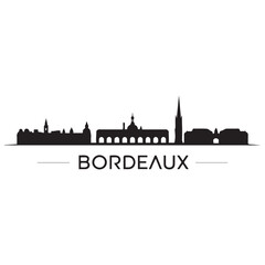 Fototapeta premium Vector Bordeaux skyline. Travel Bordeaux famous landmarks. Business and tourism concept for presentation, banner, web site. Vector black silhouette. with white background