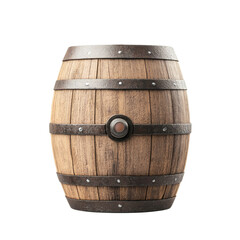 Classic wooden wine barrel transparent background in studio environment for stunning visual content