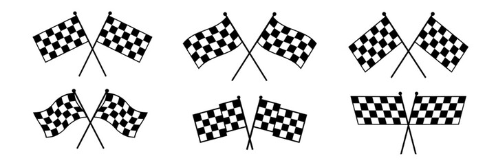Fototapeta premium Checkered flag. Checkered flags vector