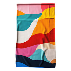 Playful Beach Towel with Giant Quirky Shapes in a B Isolated on Transparent Background