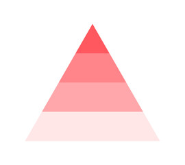 四分割した三角形の図形 -ピラミッド型の シンプルな4色のインフォグラフィックのテンプレート