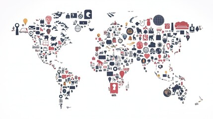 Global Icons World Map.