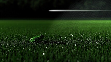 Green Frog Night Rain Grass.