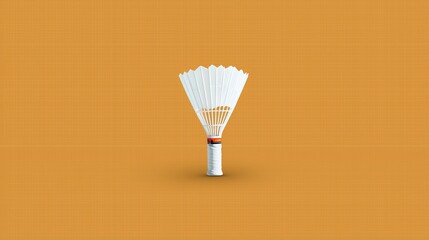 Shuttlecock on orange background.