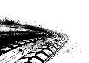 Fototapeta premium tire tracks in snow