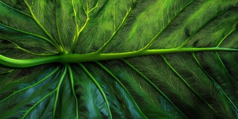 Magnificent Amazon Rainforest Leaf with Intricate Vein Pattern