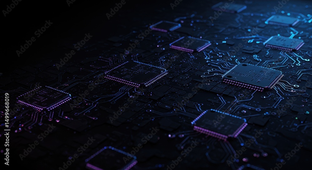 Poster abstract circuit board background technology and innovation