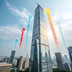 Naklejka premium Skyscraper Growth Chart