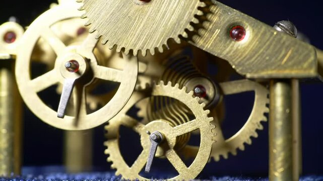 Clockwork gears close up