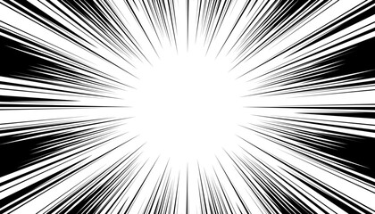 Fototapeta premium abstract manga comic with radial lines on white background