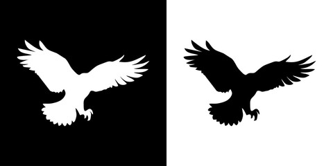 Eagle icon. Animal icon. Land animals. Sea beast. Insect icon. Black icon. Silhouette.
