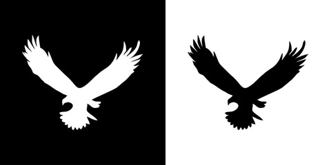 Eagle icon. Animal icon. Land animals. Sea beast. Insect icon. Black icon. Silhouette.
