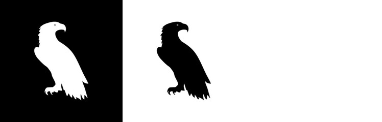 Eagle icon. Animal icon. Land animals. Sea beast. Insect icon. Black icon. Silhouette.
