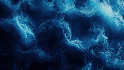 Obraz premium Abstract blue fluid waves create mesmerizing dark background effect