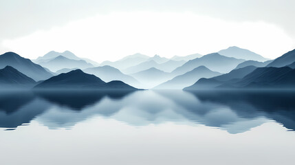 Fototapeta premium Tranquil Mountain Range Reflections