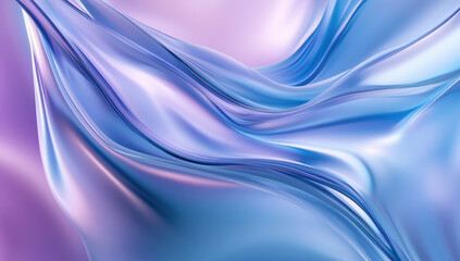 Naklejka premium Smooth blue and purple gradient fabric waves create serene atmosphere