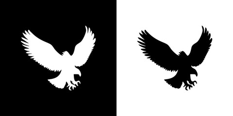 Eagle icon. Animal icon. Land animals. Sea beast. Insect icon. Black icon. Silhouette.
