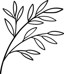 Tanabata Bamboo Outline