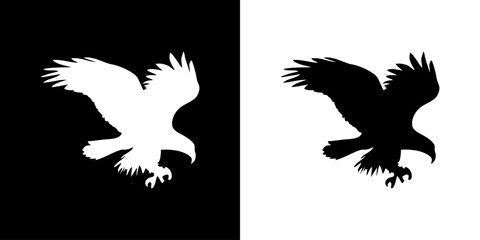 Eagle icon. Animal icon. Land animals. Sea beast. Insect icon. Black icon. Silhouette.
