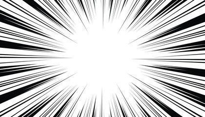 Comic book radial lines background. Manga speed frame.