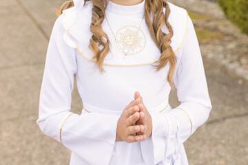First Holy Communion – Catholic Religious Ceremony for Children Symbolizing Faith, Purity, and...