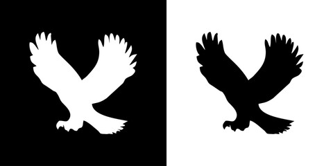 Eagle icon. Animal icon. Land animals. Sea beast. Insect icon. Black icon. Silhouette.
