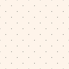 Simple vector minimal seamless pattern. Monochrome geometric texture with small circles, points, dots in regular grid. Subtle polka dot pattern. Black and white minimalist background. Repeated design © Olgastocker
