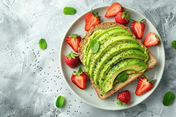Avocado Toast with Strawberries A Delicious and Healthy Breakfast