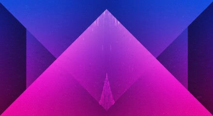Abstract Purple and Pink Geometric Design Triangular Shapes Glitch Art Background