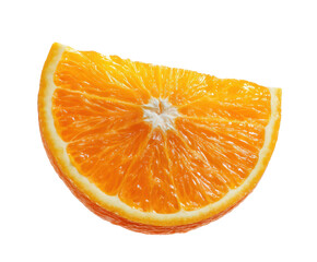 Fresh orange slice with vibrant color for cooking and decoration ideas on a transparent background, cut out