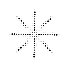 Pixel twinkling star. Sparcle, firework burst, y2k star, glitter halfton dot effect. Game art pixel design element. Vector pixel illustration