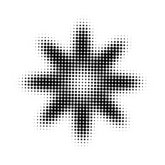 Pixel twinkling star. Sparcle, firework burst, y2k star, glitter halfton dot effect. Game art pixel design element. Vector pixel illustration