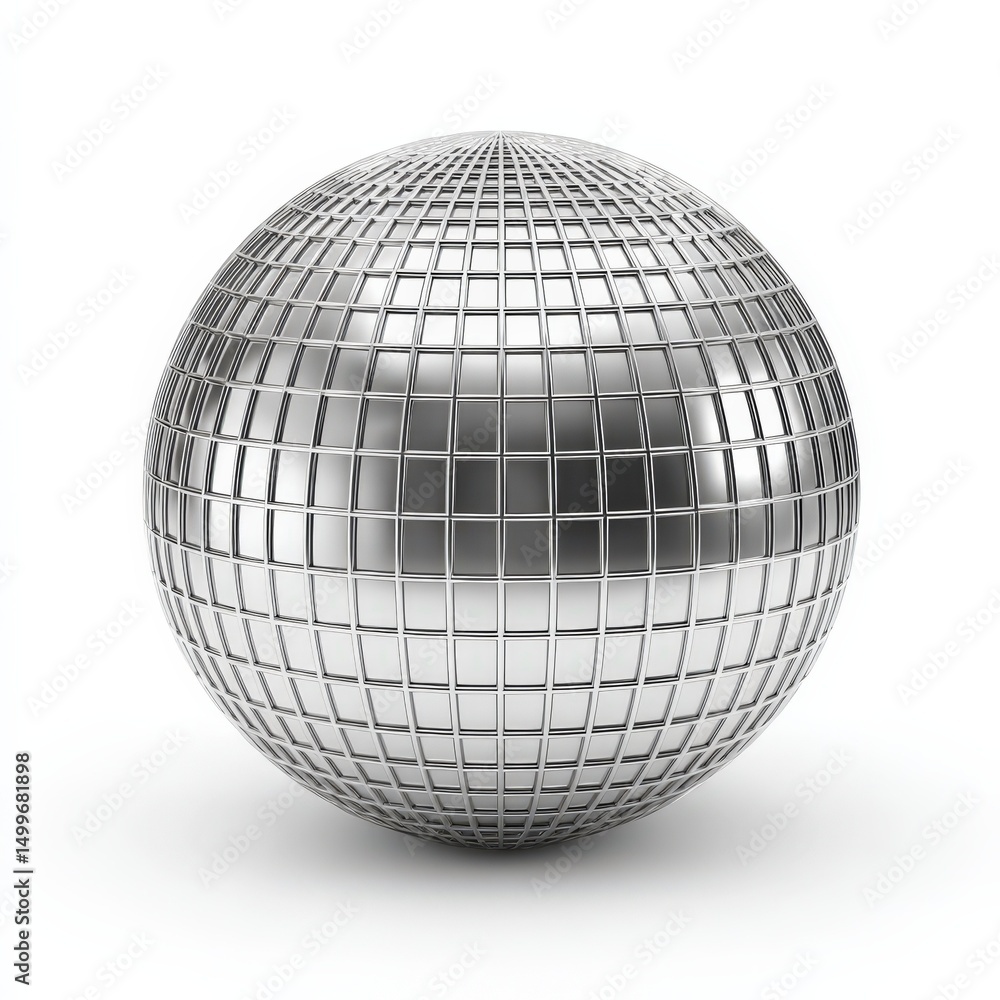 Poster shiny metallic sphere grid pattern abstract 3d render modern geometric design element
