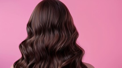 Obraz premium A Woman's Elegant Brunette Waves