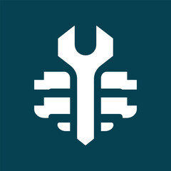 Obraz premium vector illustration of a wrench logo design