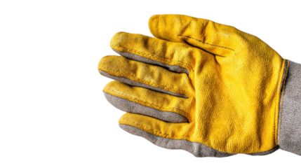 Safety Glove : A single safety glove, offering protection and support for the hand during work. This image is perfect for illustrating construction, industrial, and work safety themes.