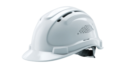 Safety First: A pristine white hard hat, essential protective gear, stands as a symbol of workplace safety and preparedness, embodying a culture of caution and care.