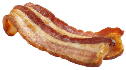 Savory Strip of Bacon: A tantalizing close-up of a perfectly cooked bacon strip, its smoky aroma and irresistible texture captured in vivid detail.