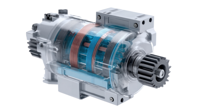 Internal Combustion Engine Cutaway: Detailed cutaway view of a powerful internal combustion engine, showcasing its intricate internal components and mechanisms.  