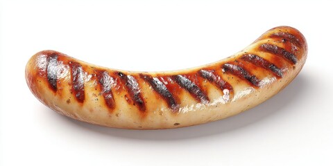 Minimalist Illustration of Grilled Wurst Sausage with Grill Marks