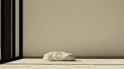 Minimalist Room with Stone, and Interior.